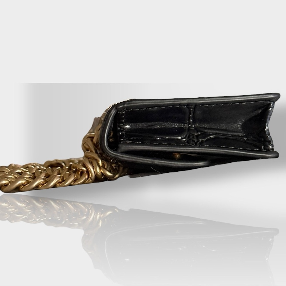 NWOT Kurt Geiger Black Micro Bag with Gold Chain - Picture 7 of 12